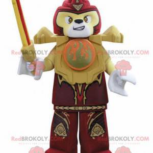 Lego mascot yellow and red tiger with a sword - Redbrokoly.com