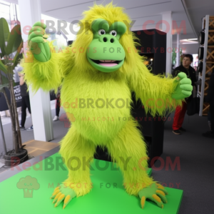 Limegrøn orangutang maskot...