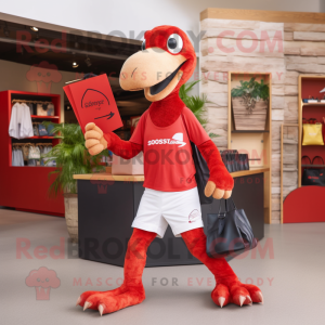 Rød Deinonychus maskot...