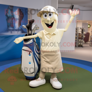 Cream Golf Bag maskot...