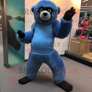 Blue Sloth Bear mascotte...