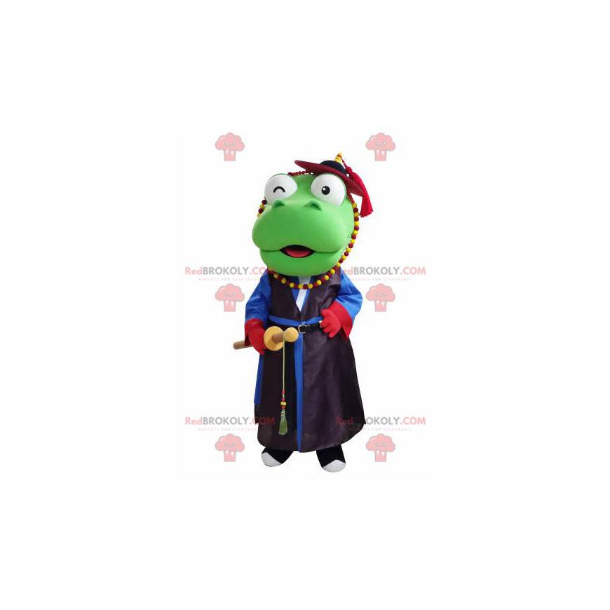 Green dragon mascot samurai outfit - Redbrokoly.com