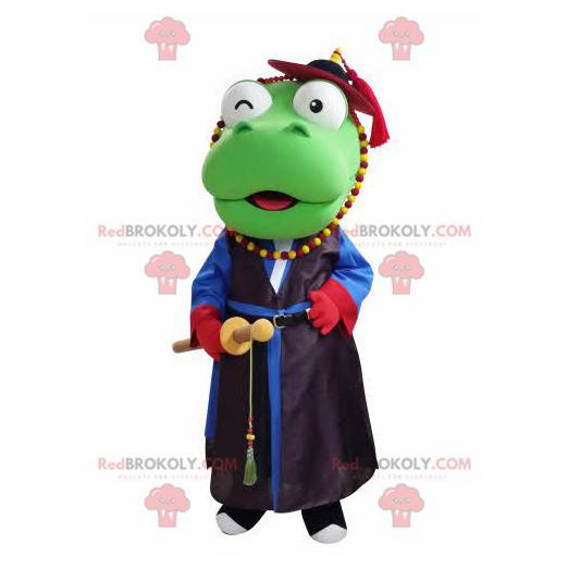 Grønn drage maskot samurai antrekk - Redbrokoly.com