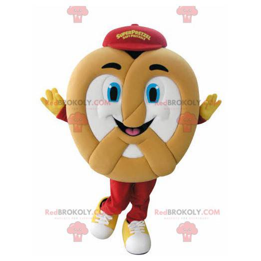 Veldig smilende gigantisk kringle maskot - Redbrokoly.com
