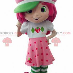 Mascotte de Charlotte aux fraises célèbre fillette rose -