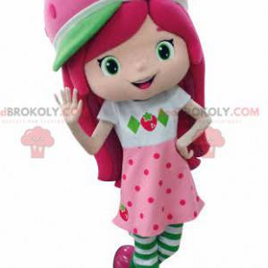 Mascotte de Charlotte aux fraises célèbre fillette rose -