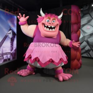 Pink Ogre mascotte kostuum...