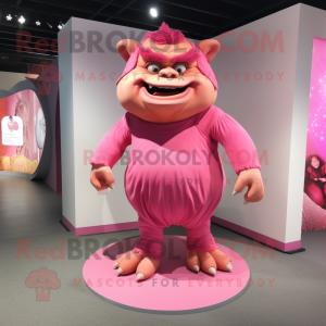 Pink Ogre mascotte kostuum...