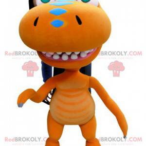 Mascotte de dragon de dinosaure orange géant - Redbrokoly.com