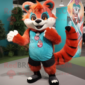 Teal Red Panda mascotte...