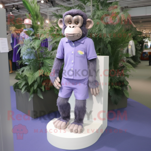 Lavendel chimpanse maskot...