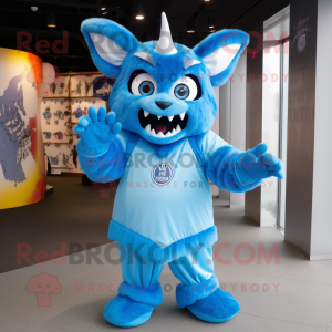 Sky Blue Devil maskot drakt...