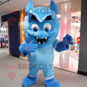 Sky Blue Devil Maskottchen...