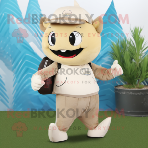 Beige tun maskot kostume...