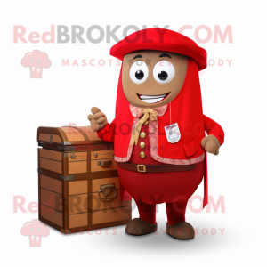 Red Treasure Chest mascotte...