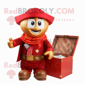 Red Treasure Chest mascotte...