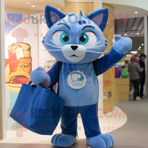 Blue Cat maskot drakt...