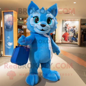 Blue Cat maskot kostume...