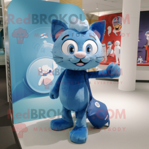 Blue Cat maskot kostume...