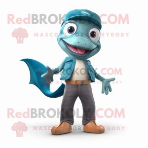 Teal Lax maskot kostym...