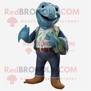 Teal Lax maskot kostym...