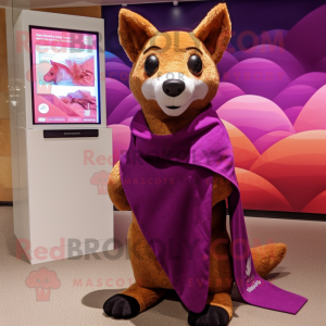 Magenta Dingo maskot drakt...