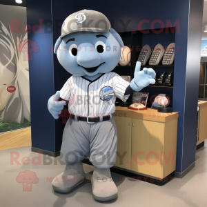 Silver Baseball Glove mascot costume character dressed with a Chambray Shirt and Hairpins