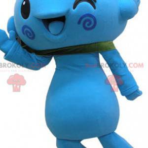 Mascote do boneco de neve azul. Mascote da flor azul -