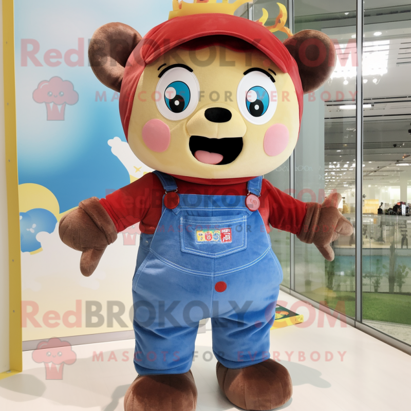 nan Candy Box mascot costume character dressed with a Dungarees and Suspenders nan Candy Box mascot costume character dressed with a Dungarees and Suspenders