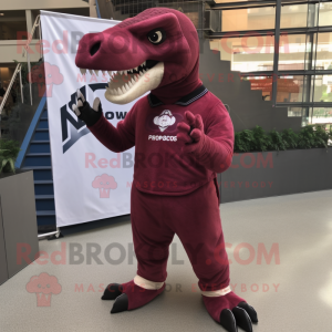 Maroon Allosaurus maskot...