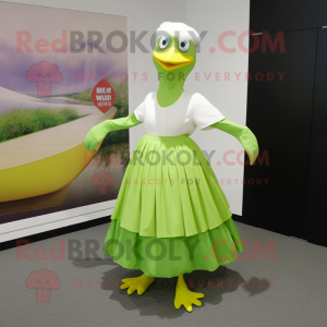 Lime Green Seagull maskot...