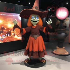 Rust Witch'S Hat mascot costume character dressed with a Blouse and Anklets