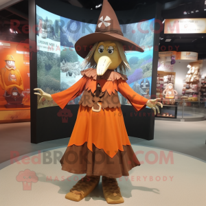 Rust Witch'S Hat mascot costume character dressed with a Blouse and Anklets