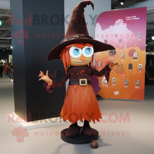 Rust Witch'S Hat mascot costume character dressed with a Blouse and Anklets