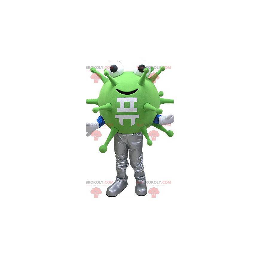 Mascotte de bactérie verte de virus. Mascotte d'extra-terrestre