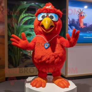 Red Dove maskot drakt figur...