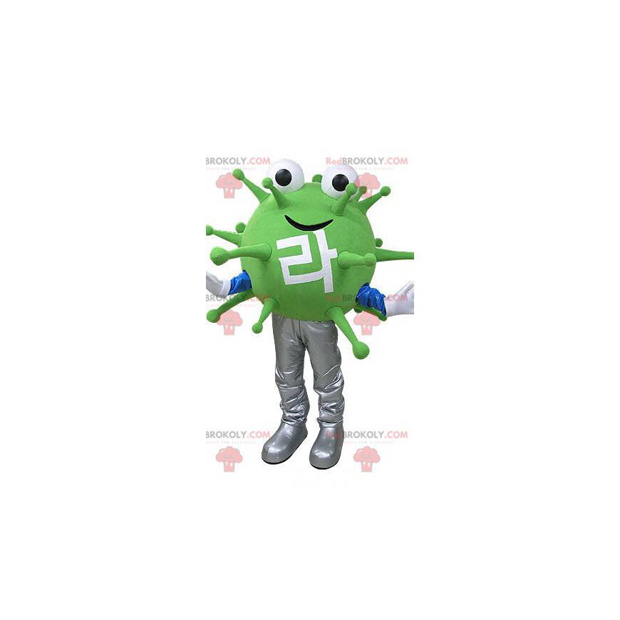 Grünes Virus Monster Maskottchen. Außerirdisches Maskottchen -