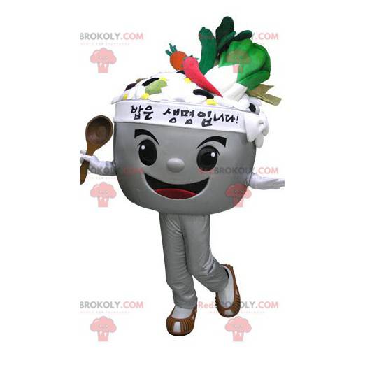 Mascot bowl filled with vegetables. Soup mascot - Redbrokoly.com