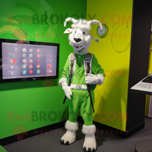 Lime Green Goat mascotte...