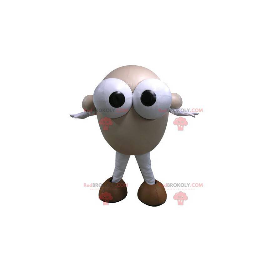 Mascotte de bonhomme rond avec de grands yeux - Redbrokoly.com
