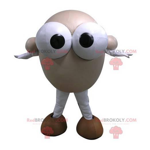 Round snowman mascot with big eyes - Redbrokoly.com