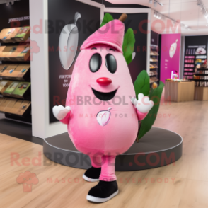 Pink Pear mascot costume character dressed with a Joggers and Cufflinks