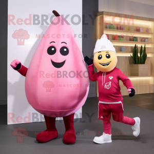 Pink Pear mascot costume character dressed with a Joggers and Cufflinks