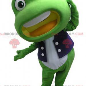 Gigantyczna zielona i biała maskotka żaba - Redbrokoly.com