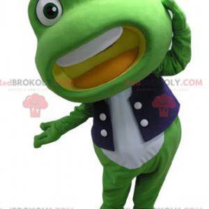 Mascotte de grenouille verte et blanche géante - Redbrokoly.com