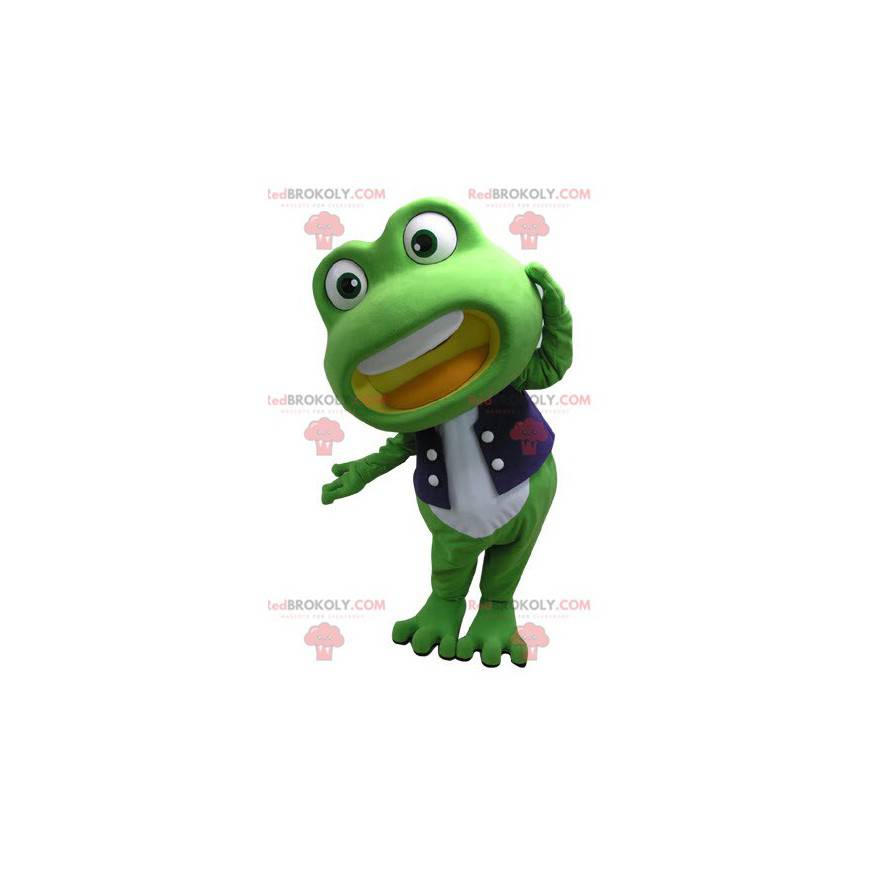 Mascotte de grenouille verte et blanche géante - Redbrokoly.com