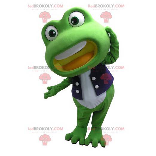 Giant green and white frog mascot - Redbrokoly.com