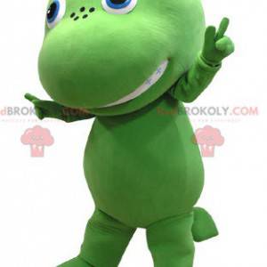 Giant and cute green and yellow dragon mascot - Redbrokoly.com