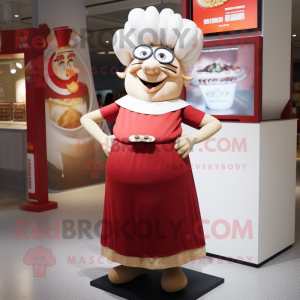 nan Goulash mascot costume character dressed with a Empire Waist Dress and Earrings