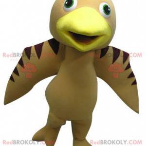 Mascot pájaro beige marrón y amarillo - Redbrokoly.com